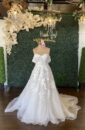 Off Shoulder Romantic Wedding Dress with Floral Lace