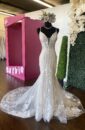 Fitted Wedding Dress / Mermaid Wedding Dress with Sparkle Lace and a Dramatic Back