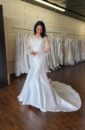 Plus Size Mikado Strapless Wedding Dress with Pearls and Beading