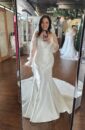 Plus Size Mikado Strapless Wedding Dress with Pearls and Beading