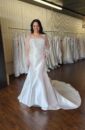 Plus Size Mikado Strapless Wedding Dress with Pearls and Beading