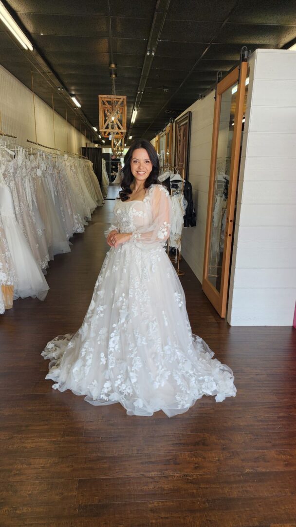 Plus Size Romantic A-line Wedding Dress with 3-D Textured Lace