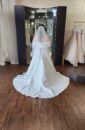 Off the shoulder or Sleeveless Minimal Plus Size Wedding Dress with a Sweetheart Neckline and Pockets