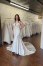 Plus size Mermaid Wedding Dress with lace detailing and dramatic train