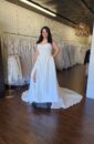 Plus Size Mikado A-line Bridal Wedding Dress with Pockets and a Side Slit