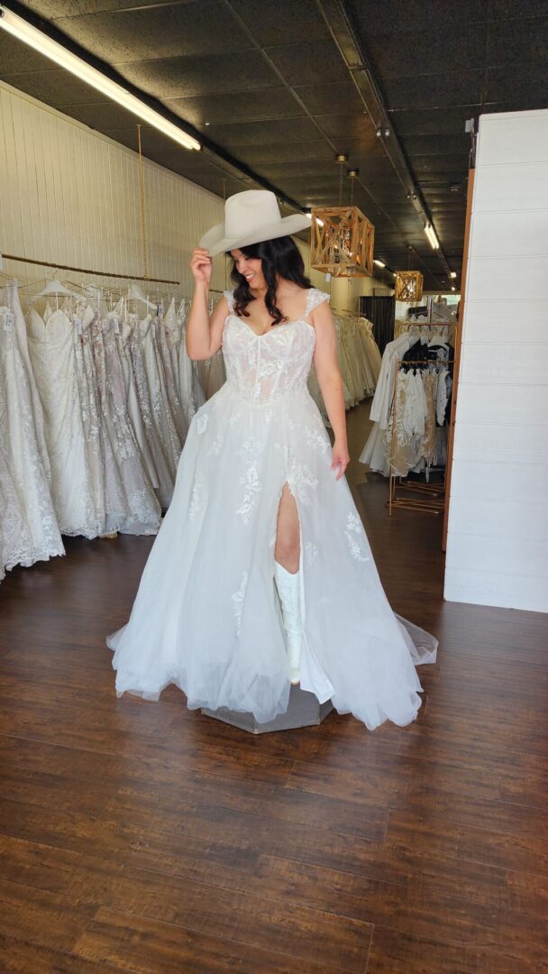 Off the Shoulder Plus Size Wedding Dress with Beaded Lace Appliques and a Side Slit