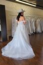 Off the Shoulder Plus Size Wedding Dress with Beaded Lace Appliques and a Side Slit